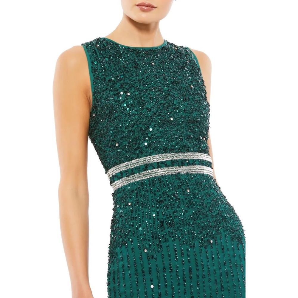 Mac Duggal Vertical Sequin Midi Sheath Dress In S… - image 2